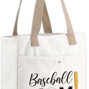 Baseball Mom Canvas Tote Large Capacity Travel Beach Bag Gifts for Fans
